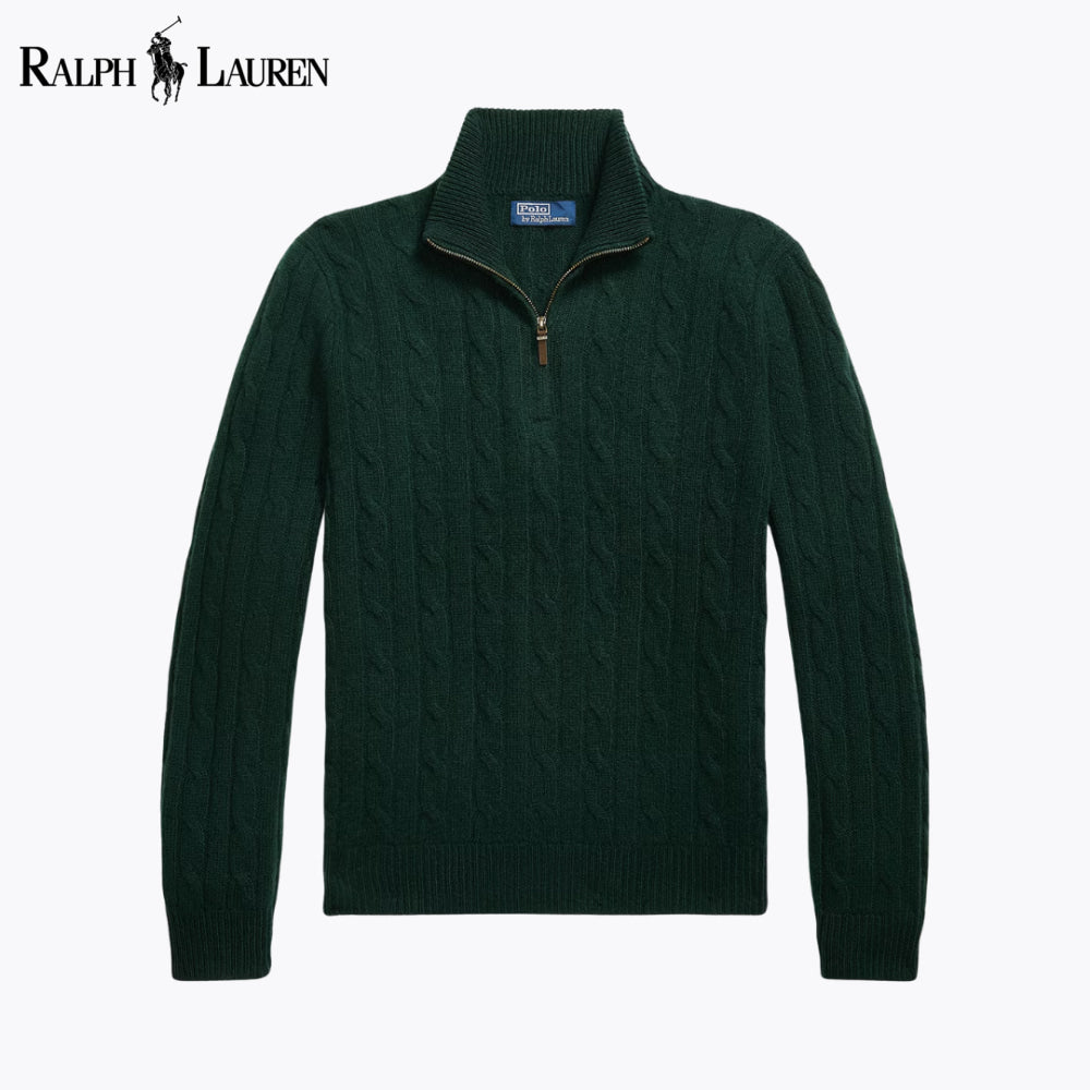 RL Cable-Knit Cashmere Quarter-Zip Jumper